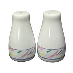 Vintage McCrory Abstract Multi Color Salt & Pepper Shaker Fine China